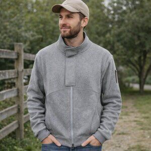 NUMBER LAB Wool Blend 2 in 1 Zip Up Gray Jacket and Vest Size XL